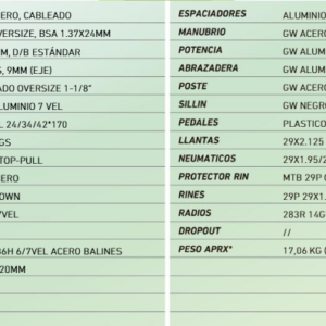 BICICLETA 29 GW ATLAS - Imagen 6