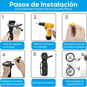 PORTABICICLETA DE PARED 1 BICICLETA - Imagen 6