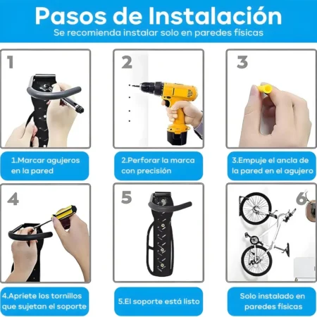 PORTABICICLETA DE PARED 1 BICICLETA - Imagen 5